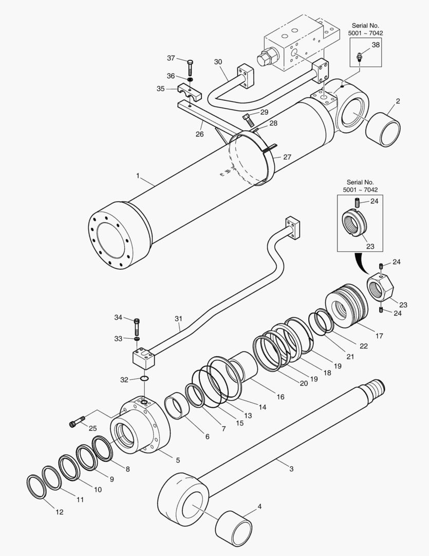Спецтехника 4500 BOOM CYLINDER - R.H.(LOCK VALVE) [5001~7126] - главное фото