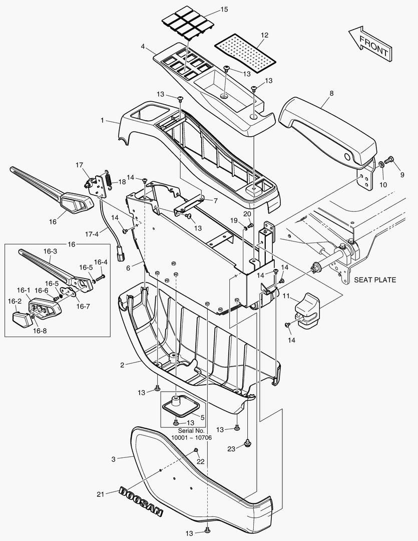 ПУЛЬТ УПРАВЛЕНИЯ - ЛЕВОСТОРОННИЙ(СИСТЕМА ЗАЩИТЫ ПРИ ОПРОКИДЫВАНИИ)
