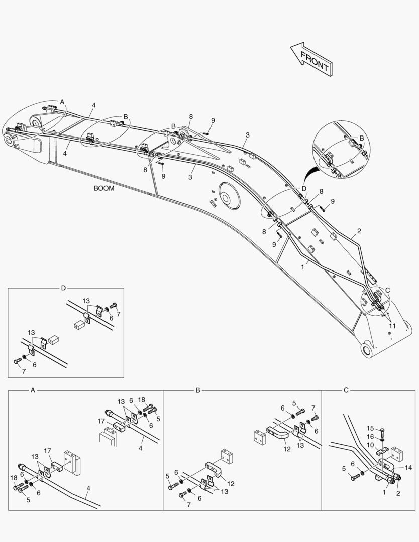 ГИДРОСИСТЕМА СТРЕЛЫ - ВРАЩАЮЩИЙСЯ(СТРЕЛА 5.7 м)