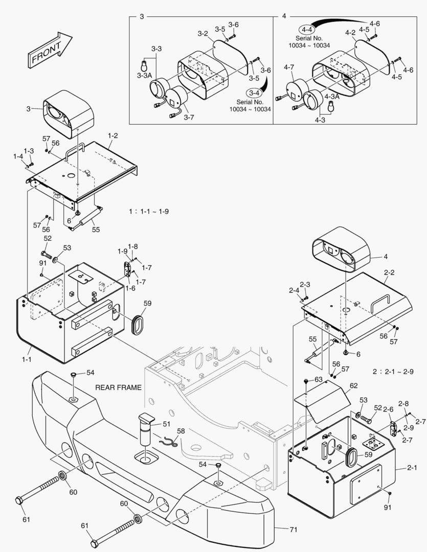 1480 COUNTER WEIGHT & REAR LAMP