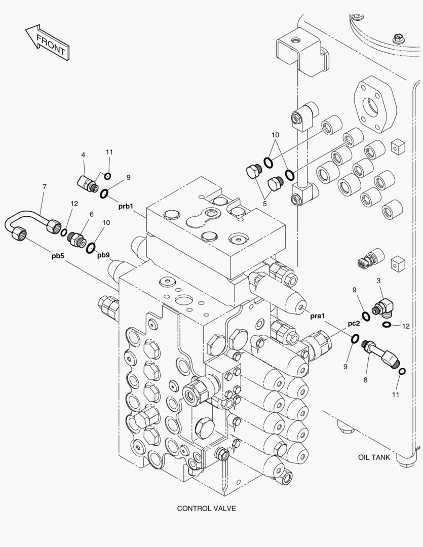 ТРУБОПРОВОД СЕРВОУПРАВЛЕНИЯ(1) - ШАРНИРНАЯ СТРЕЛА