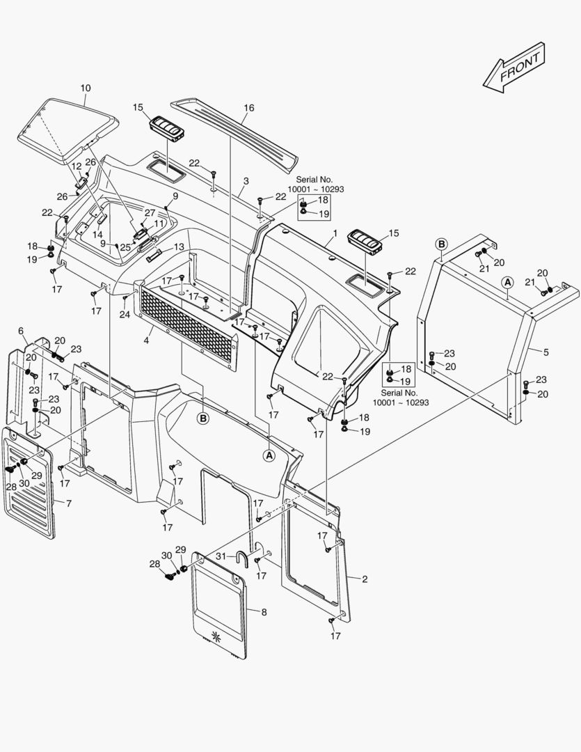 КРЫШКА В СБОРЕ - ЗАДНЯЯ