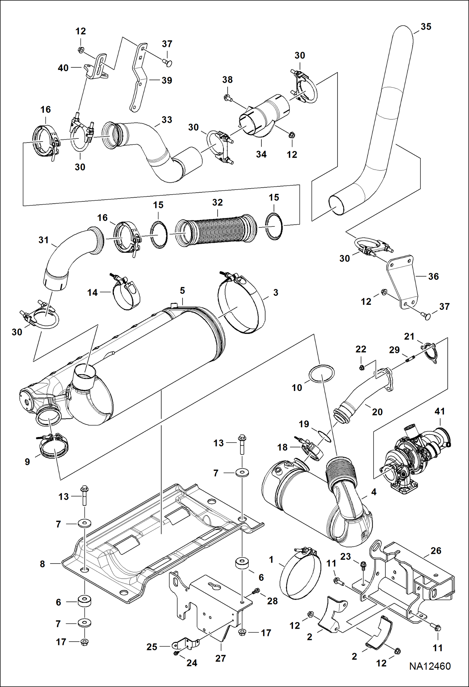 ДВИГАТЕЛЬ И КРЕПЕЖНЫЕ ДЕТАЛИ (СИСТЕМА ВЫПУСКА)