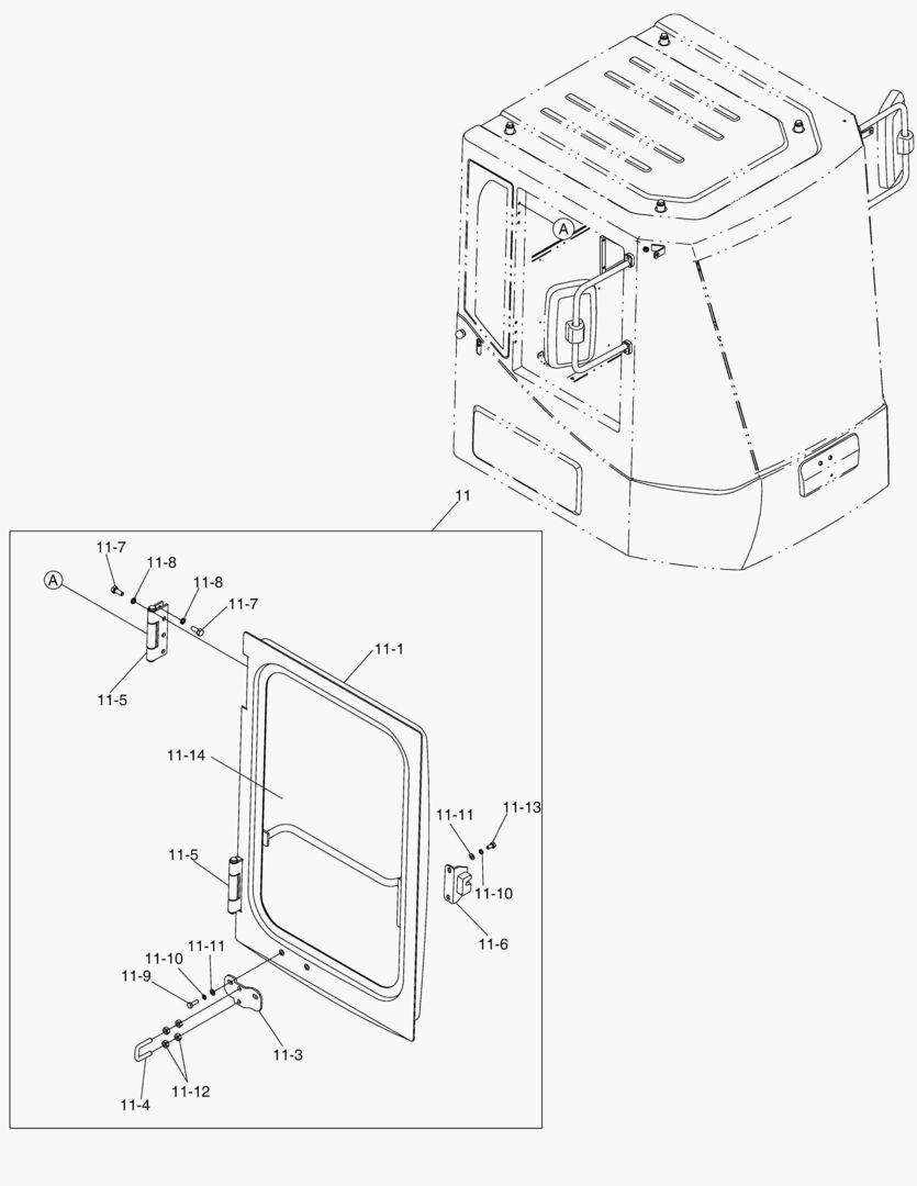 Схема КАБИНА(4) - ДВЕРЬ В СБОРЕ(ПРАВОСТОРОННИЙ)