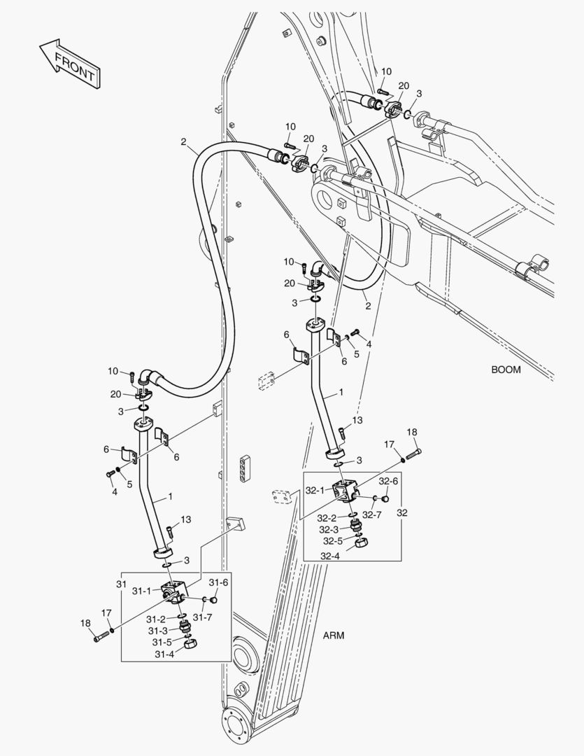 6860 ARM PIPING - ONE & TWO WAY(ARM 3.95m)