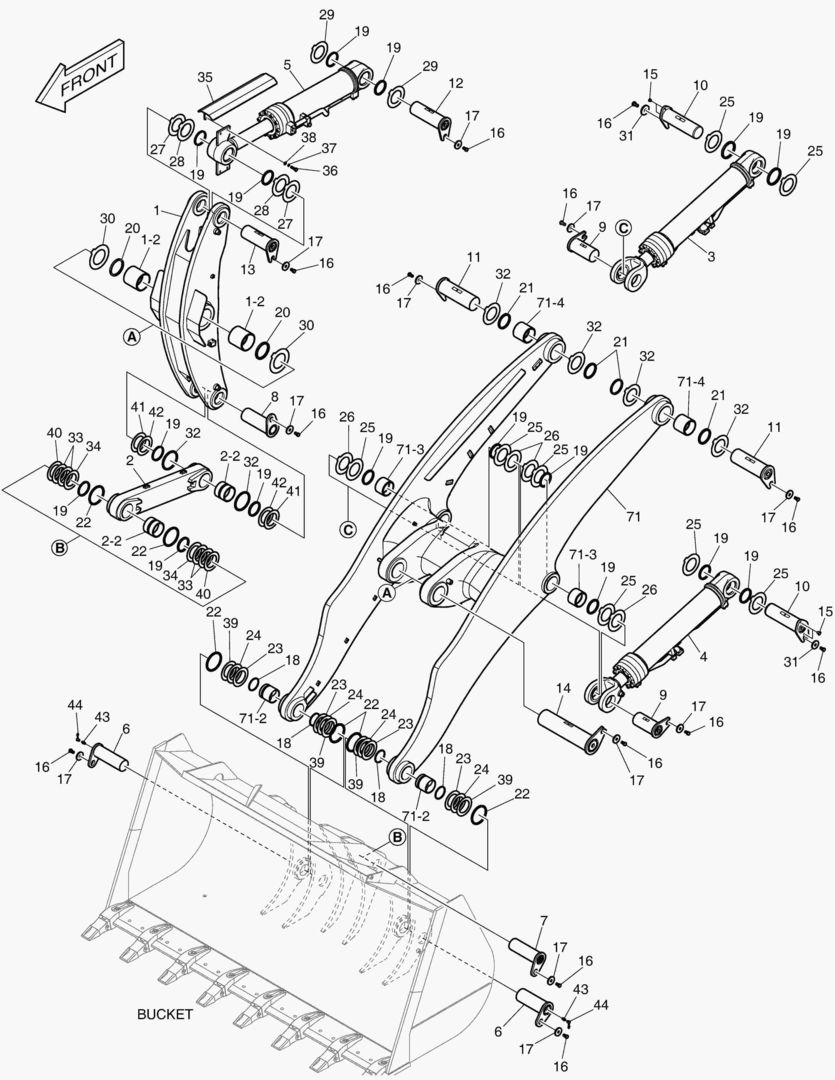 РУКОЯТЬ ПОГРУЗЧИКА - ДЛИННАЯ СТРЕЛА