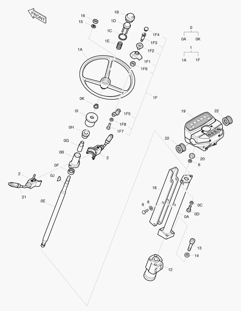 1470 STEERING ASS`Y(1) [1~10]
