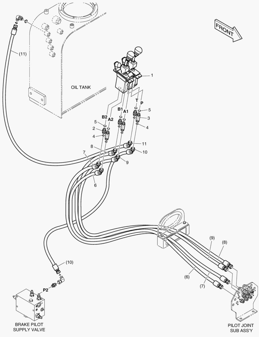 ТРУБОПРОВОД СЕРВОУПРАВЛЕНИЯ - ПАЛЕЦ + 2 КАТУШКИ