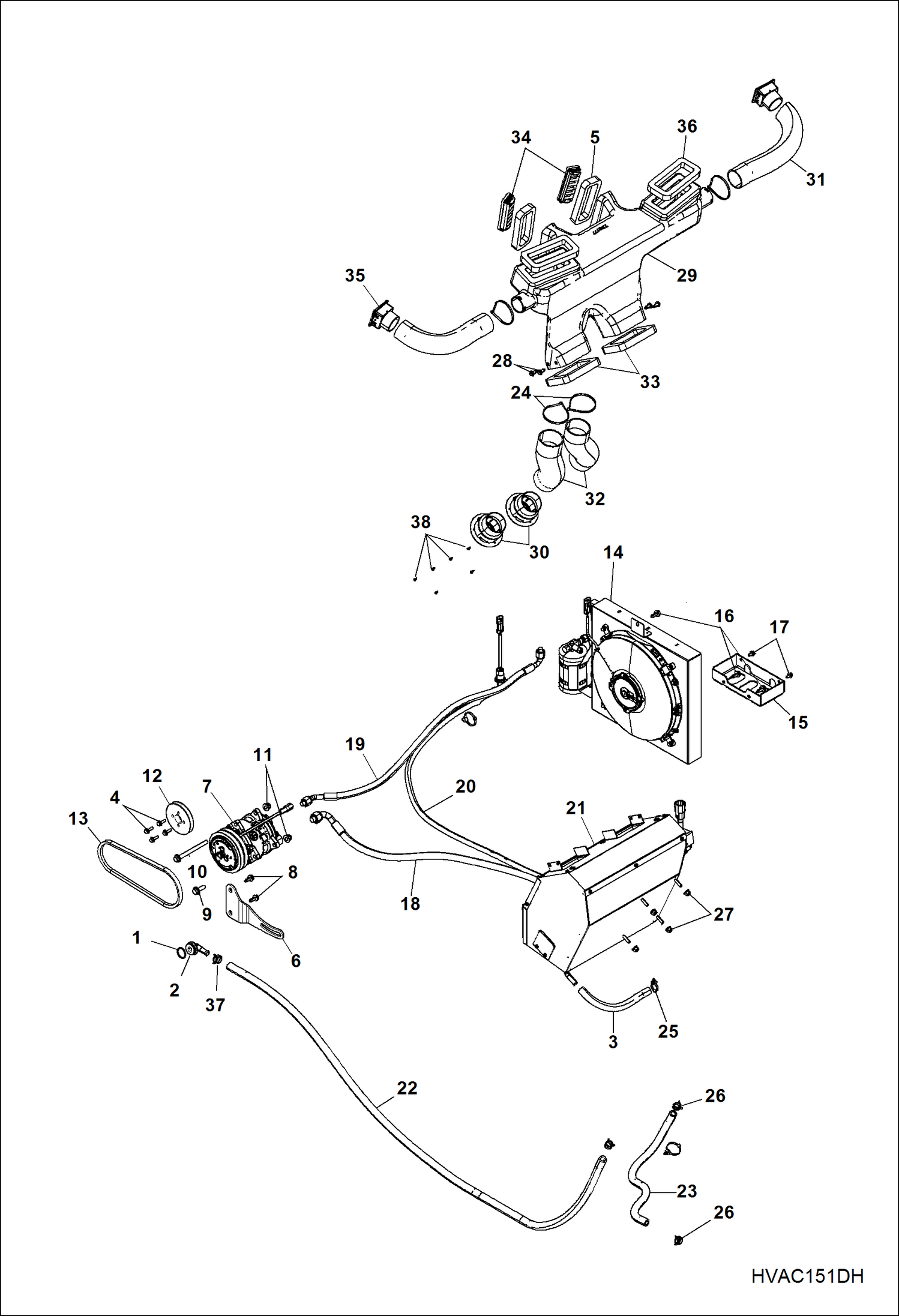 КОРПУС, СИСТЕМА ОТОПЛЕНИЯ, ВЕНТИЛЯЦИИ И КОНДИЦИОНИРОВАНИЯ (ОВК) (С КАБИНОЙ)