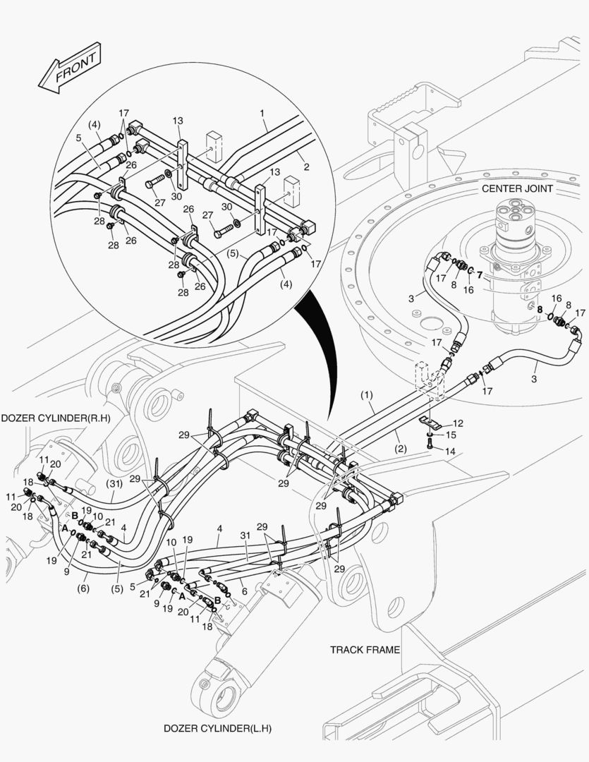 ТРУБОПРОВОД БУЛЬДОЗЕРА - ГУСЕНИЦЫ