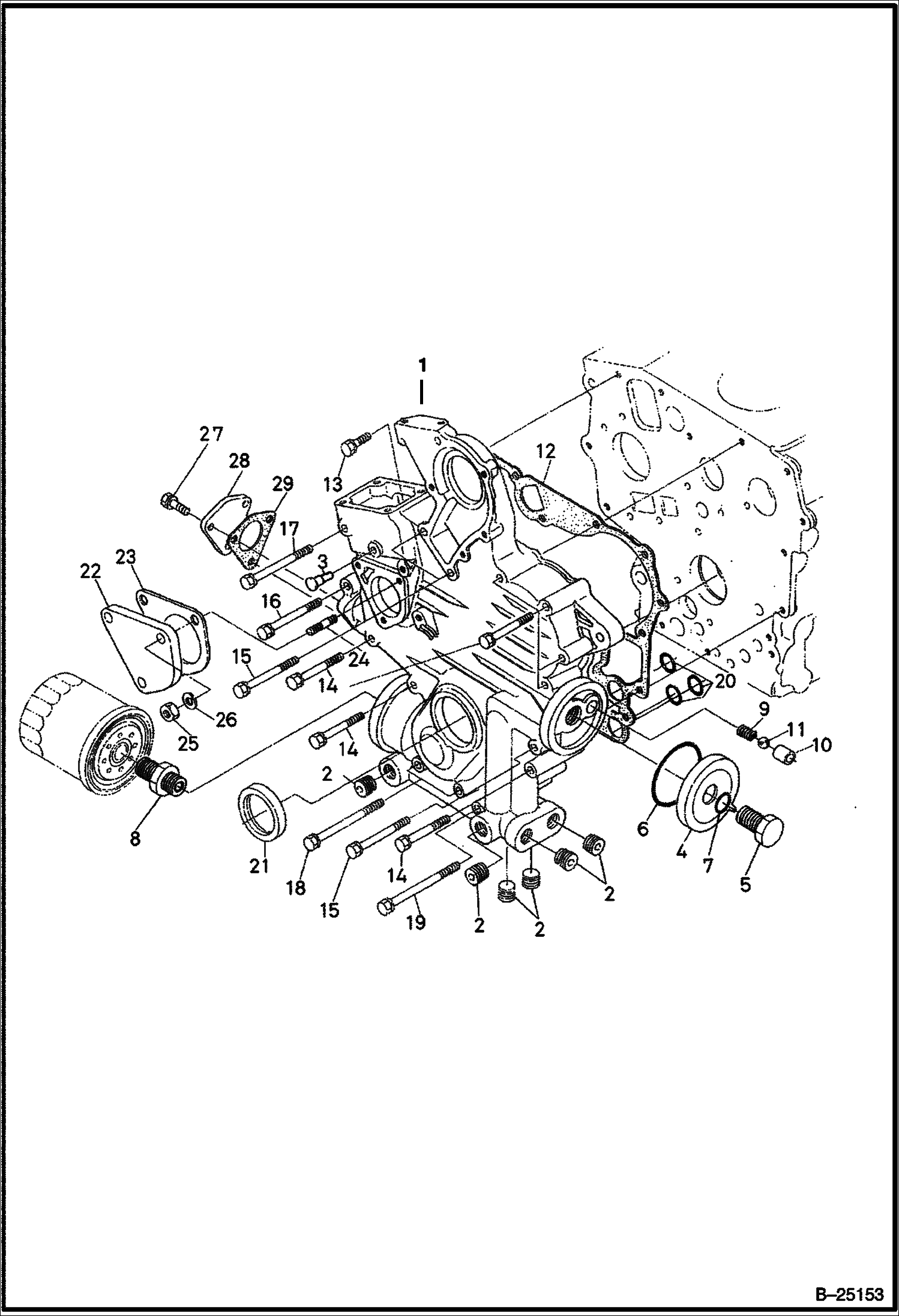 Схема КАРТЕР КОРОБКИ ПЕРЕДАЧ (KUBOTA D722-E2B-BC-1)