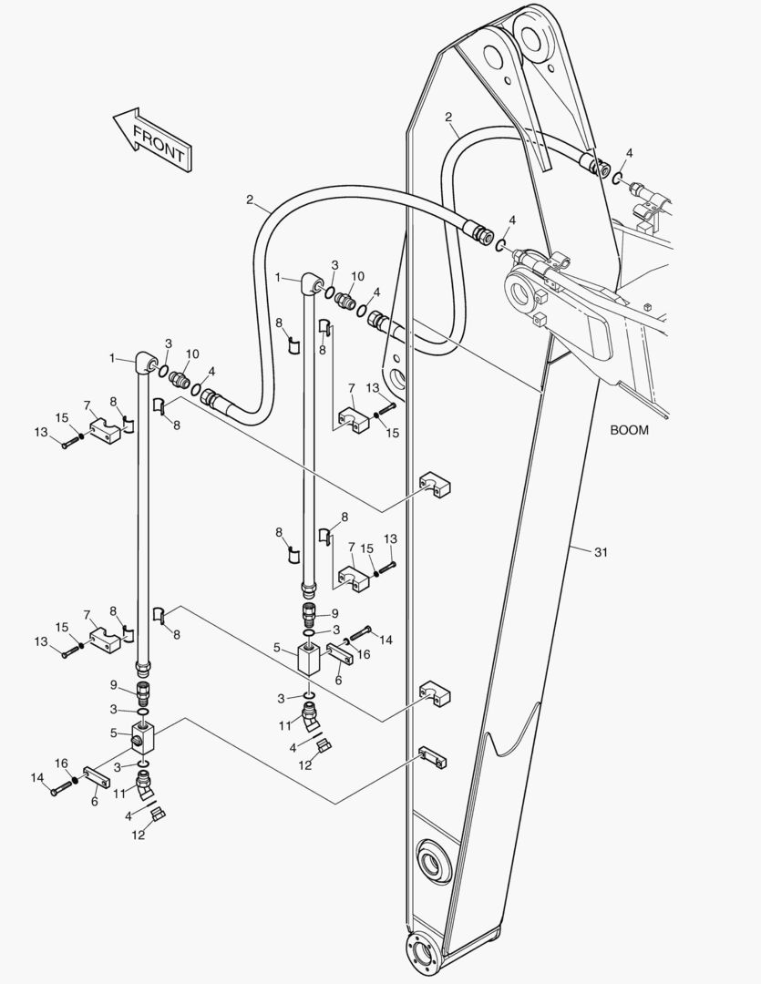 6270 ARM PIPING-ARM 3.75m(ONE & TWO WAY)