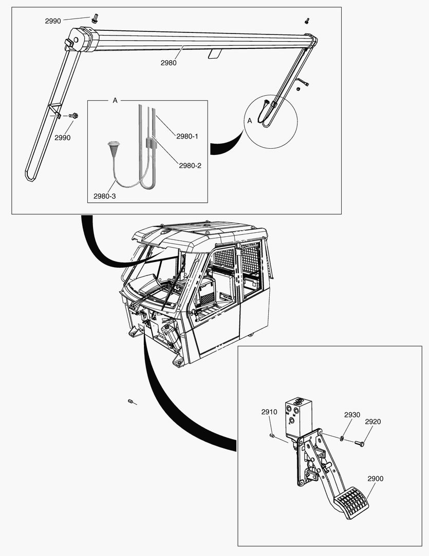 Спецтехника G305-130 BRAKE PEDAL ASS`Y AND SUN VISIOR