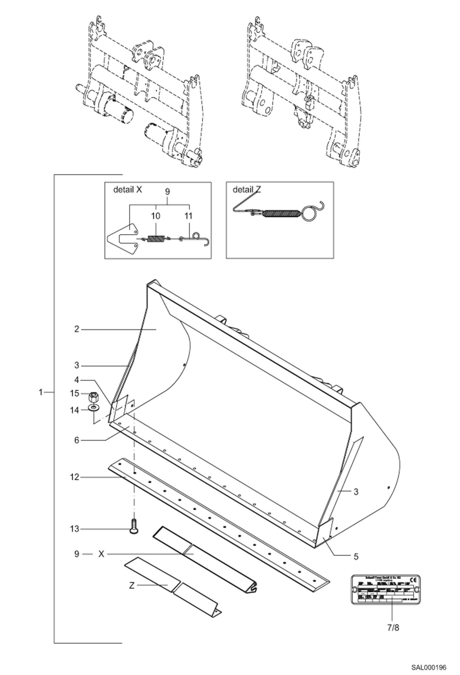 КОВШ ДЛЯ ЛЕГКИХ МАТЕРИАЛОВ 1850 ММ 1,00CBM