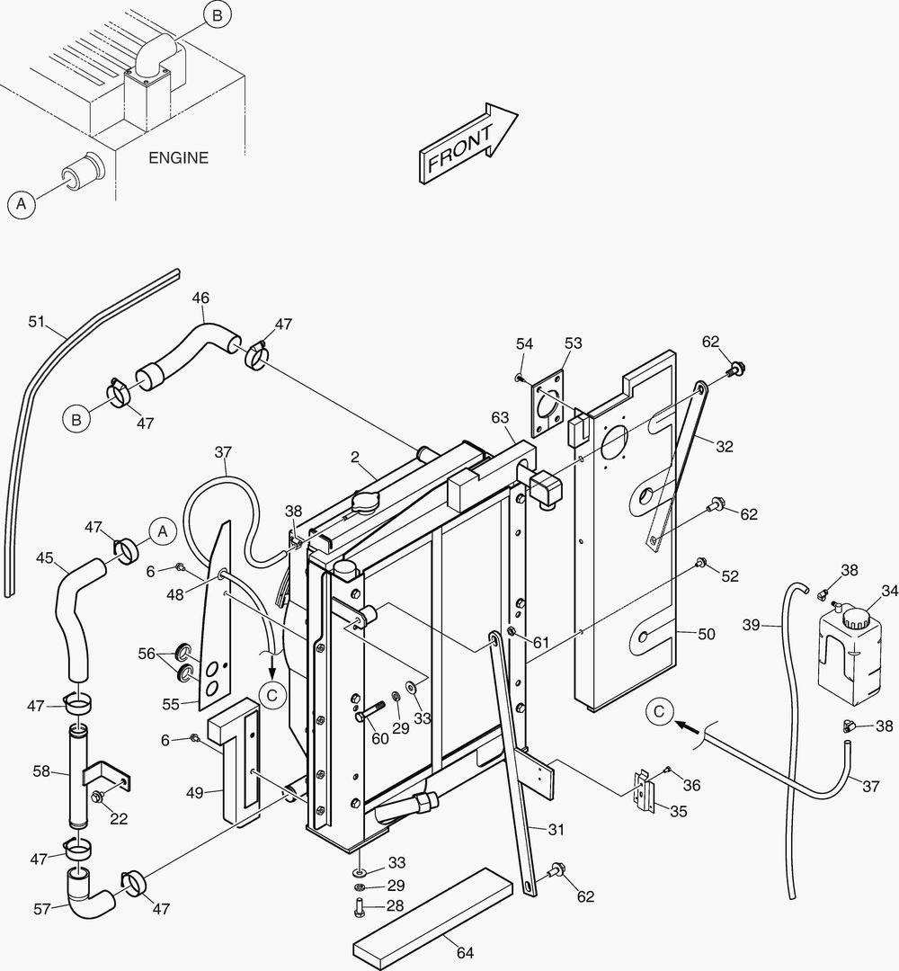 Спецтехника 1120 ENGINE MOUNTING(2) - RADIATOR & BAFFLE C
