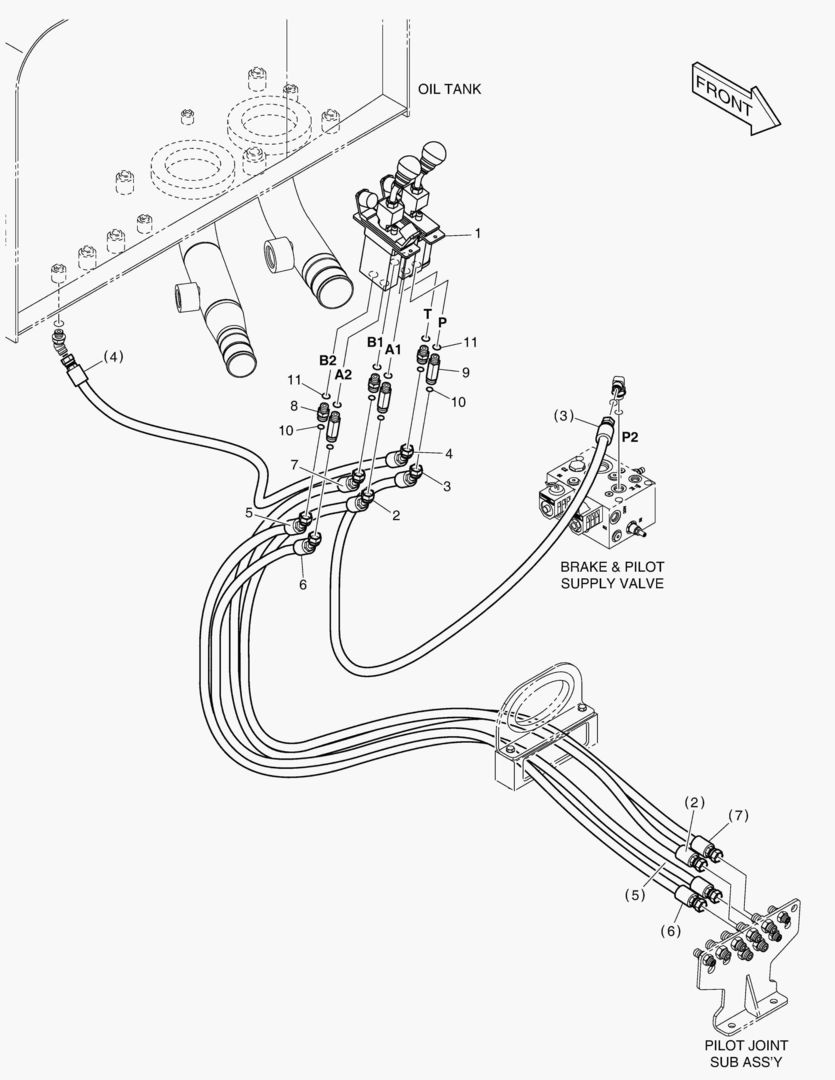 ТРУБОПРОВОД СЕРВОУПРАВЛЕНИЯ - ПАЛЕЦ + 2 КАТУШКИ