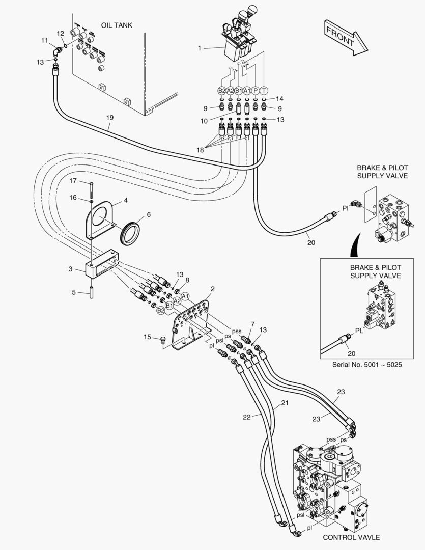 ТРУБОПРОВОД СЕРВОУПРАВЛЕНИЯ - ПАЛЕЦ + 2 КАТУШКИ