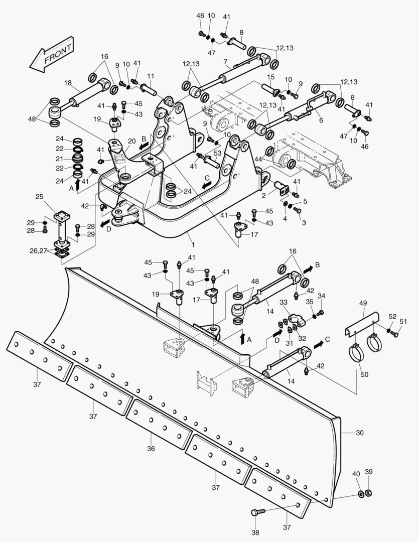 ПЕРЕДНЯЯ ЧАТЬ В СБОРЕ-3260 мм(ЭКСПОРТИРУЕМОЕ ОБОРУДОВАНИЕ)