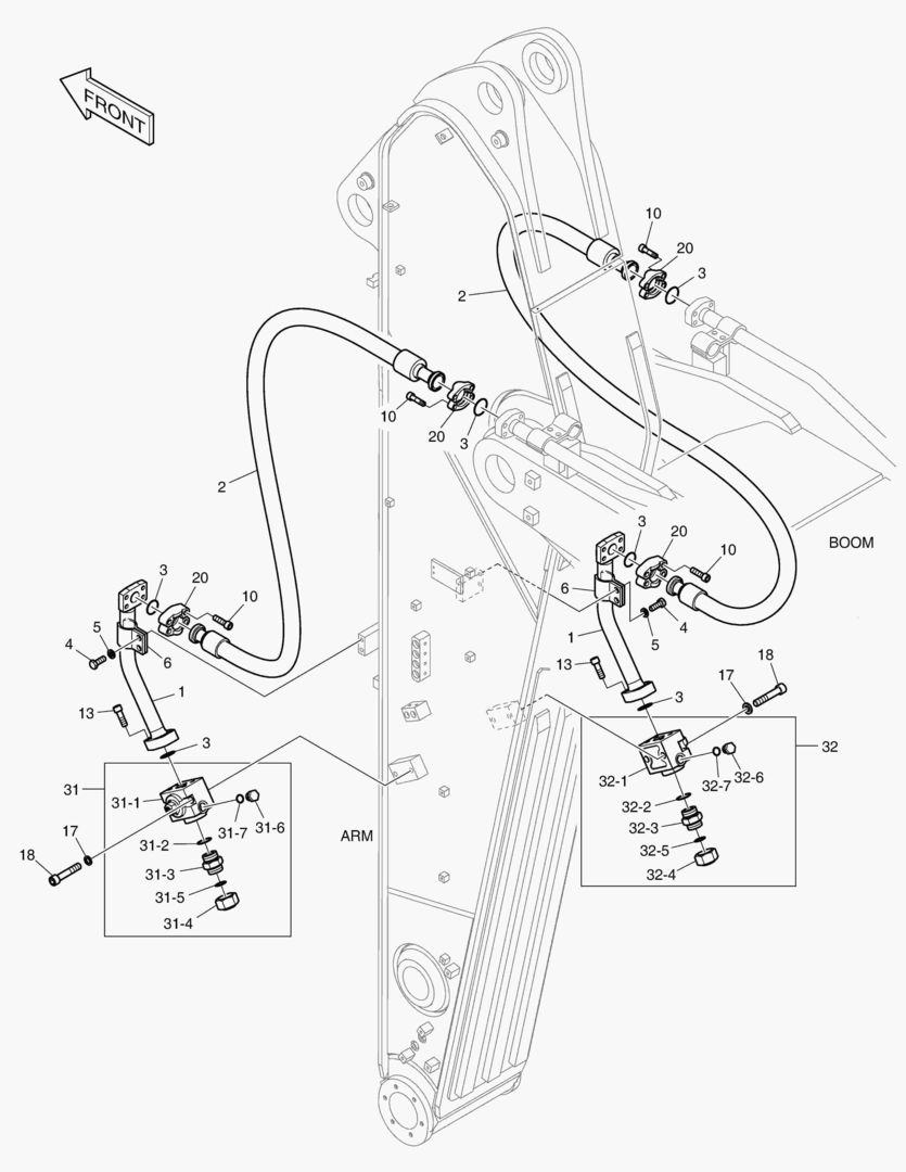 Спецтехника 6950 ARM PIPING - ONE & TWO WAY(ARM 2.6m)