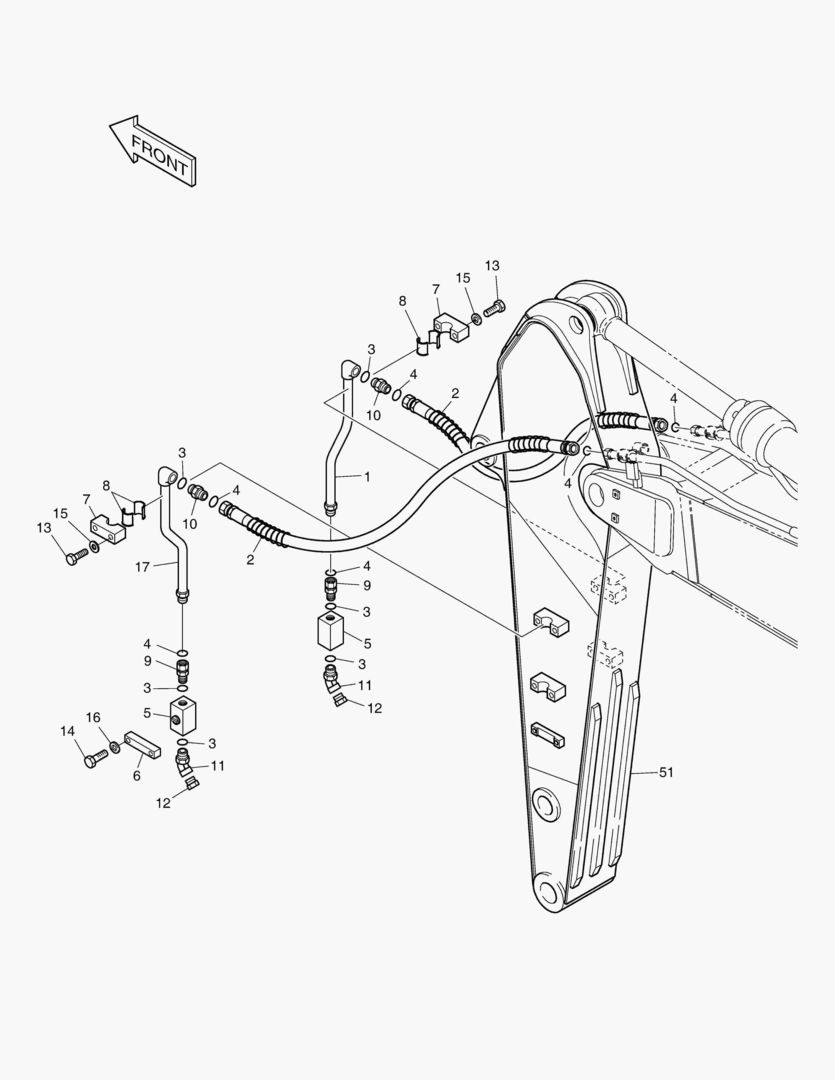 6310 ARM PIPING-ARM 2.6m(ONE & TWO WAY)