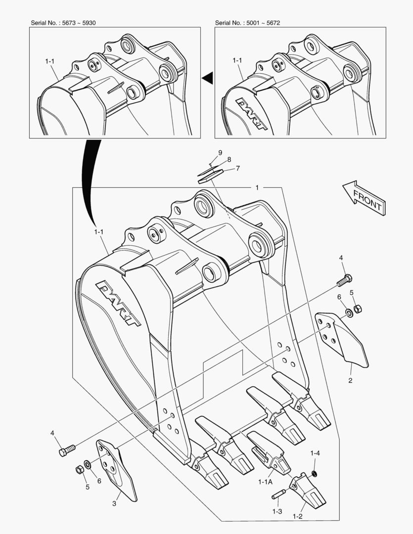6900 BUCKET ASS`Y - 0.48гЋҐ (36`) - SIDE PIN [5001~6230]
