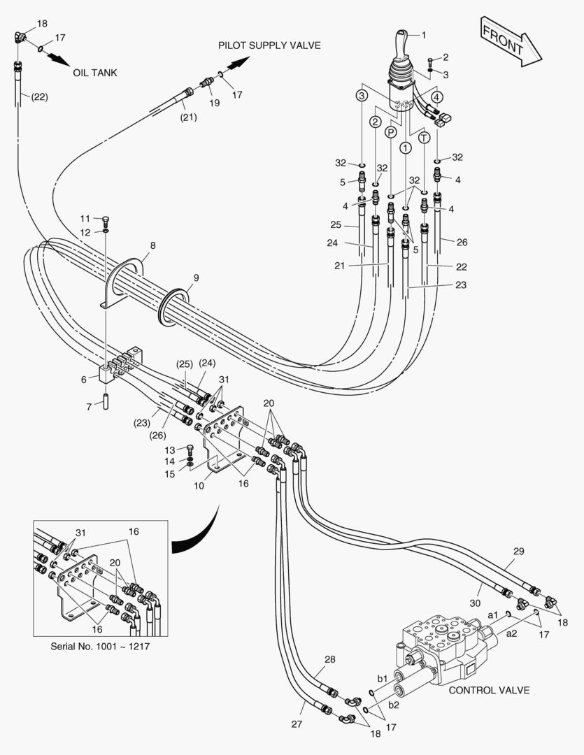 ТРУБОПРОВОД СЕРВОУПРАВЛЕНИЯ-2 КАТУШКИ