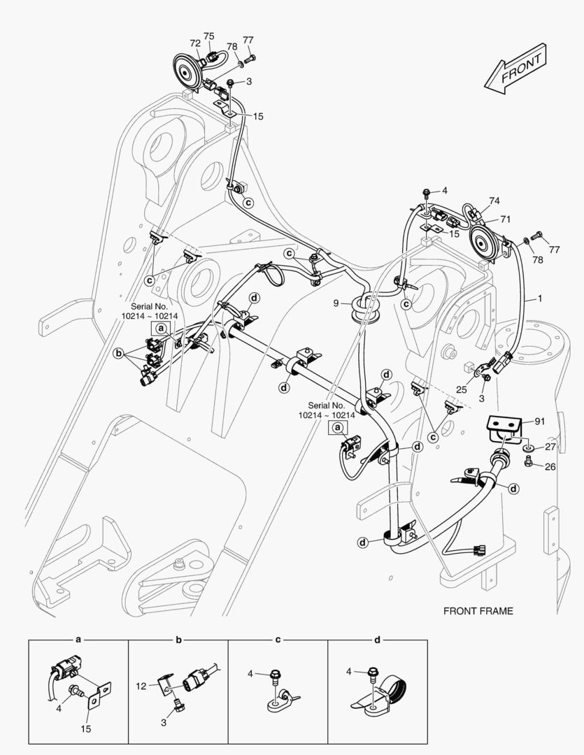 Схема ЭЛЕКТРИЧЕСКИЕ ЗАПЧАСТИ - ФРОНТАЛЬНЫЙ