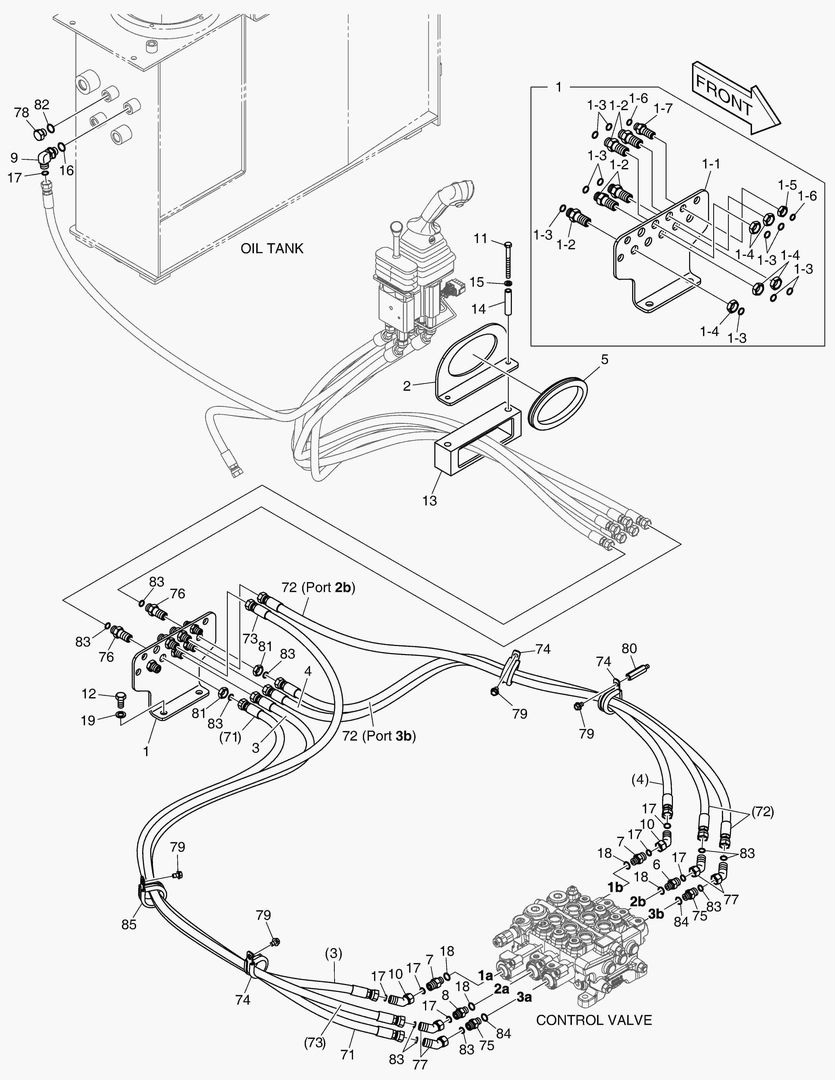 Схема ТРУБОПРОВОД СЕРВОУПРАВЛЕНИЯ - 3-Й РЫЧАГ