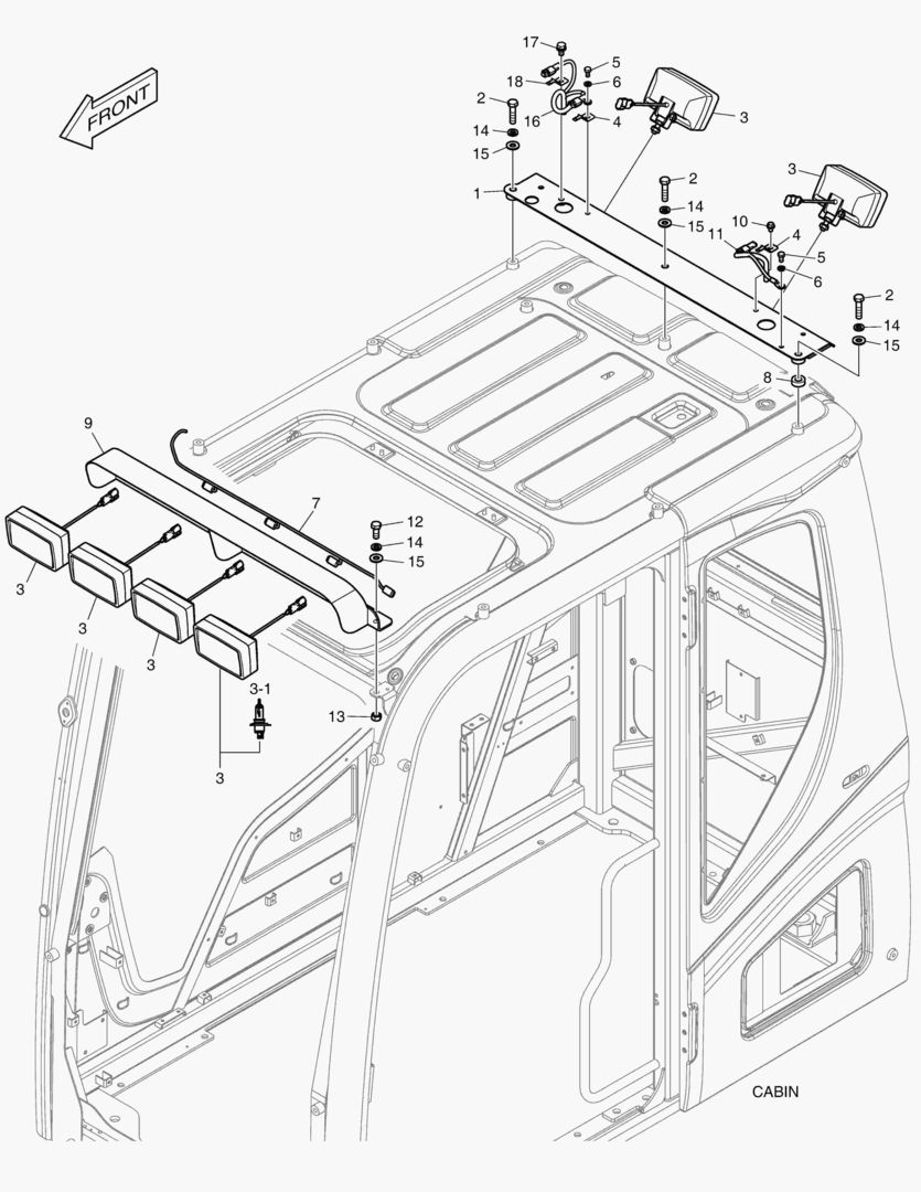 РАБОЧАЯ ФАРА - 6 ЛАМПЫ