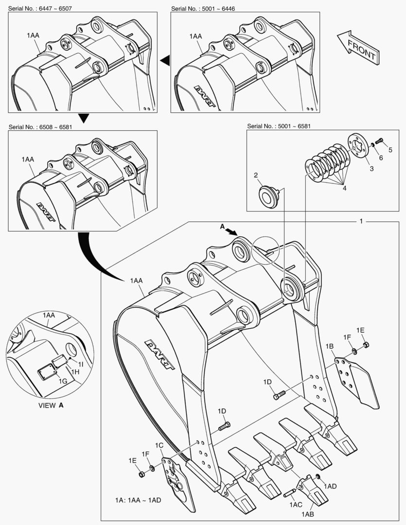 6790 BUCKET ASS`Y - 1.65mВі(54`) - SIDE PIN
