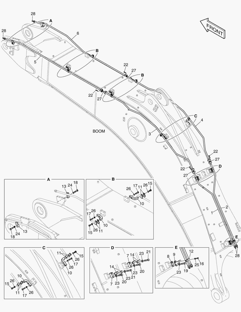 ГИДРОСИСТЕМА СТРЕЛЫ - ВРАЩАЮЩИЙСЯ(СТРЕЛА 6.65 м)
