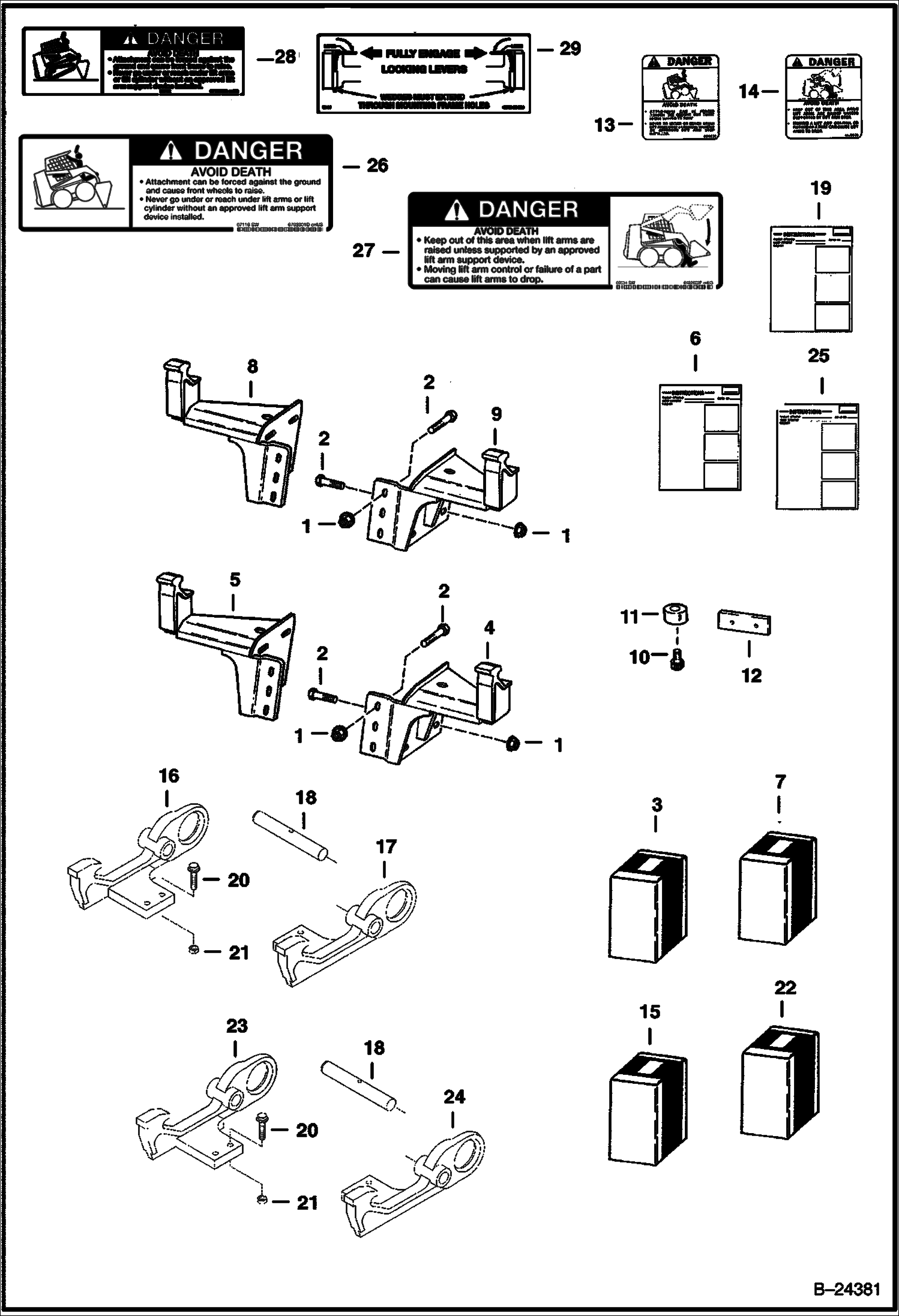 МОНТАЖНЫЕ КОМПЛЕКТЫ 730SH ЭКСКАВАТОР-ПОГРУЗЧИК