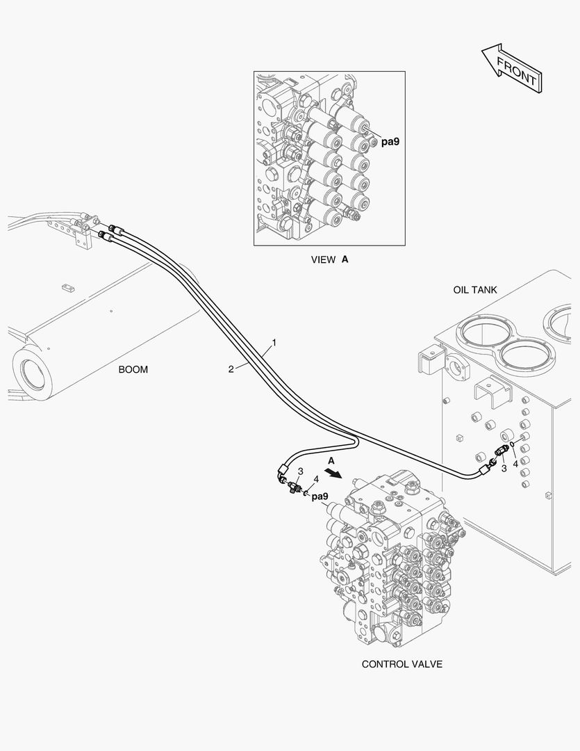 ТРУБОПРОВОД СЕРВОУПРАВЛЕНИЯ - КЛАПАН ЗАМКА РУКОЯТИ