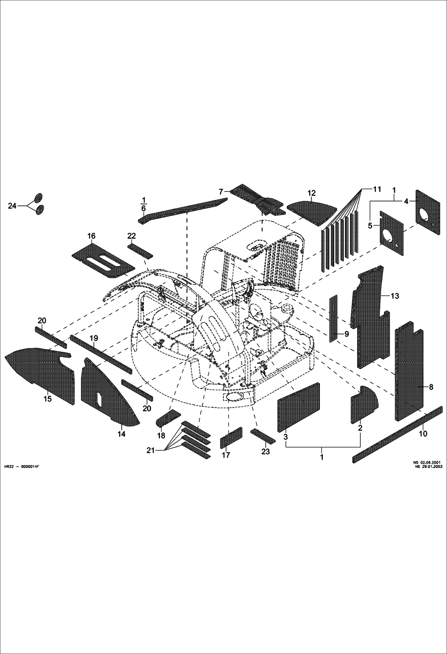 КОМПЛЕКТ УПЛОТНИТЕЛЬНЫХ ПРОКЛАДОК (СЕРИЙНЫЙ НОМЕР 522311360 И ВЫШЕ)