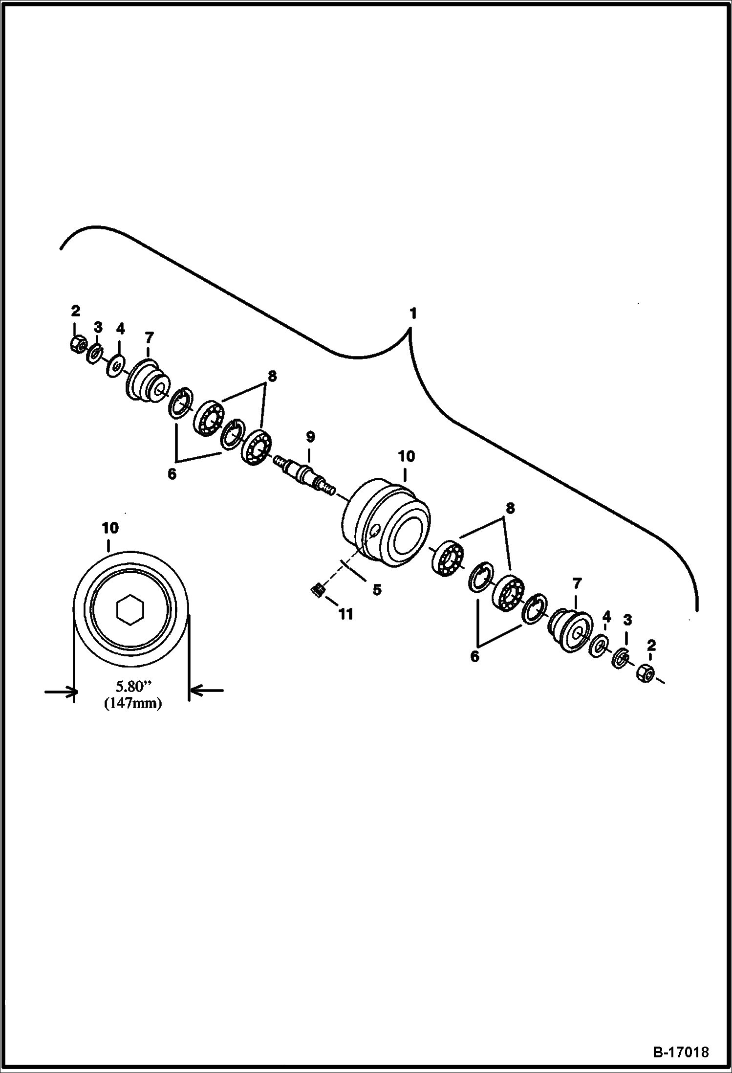 ЗАЩИТА РОЛИКОВ ГУСЕНИЦЫ (СТАЛЬНЫЕ ГУСЕНИЦЫ)(С ЗАГЛУШКОЙ)