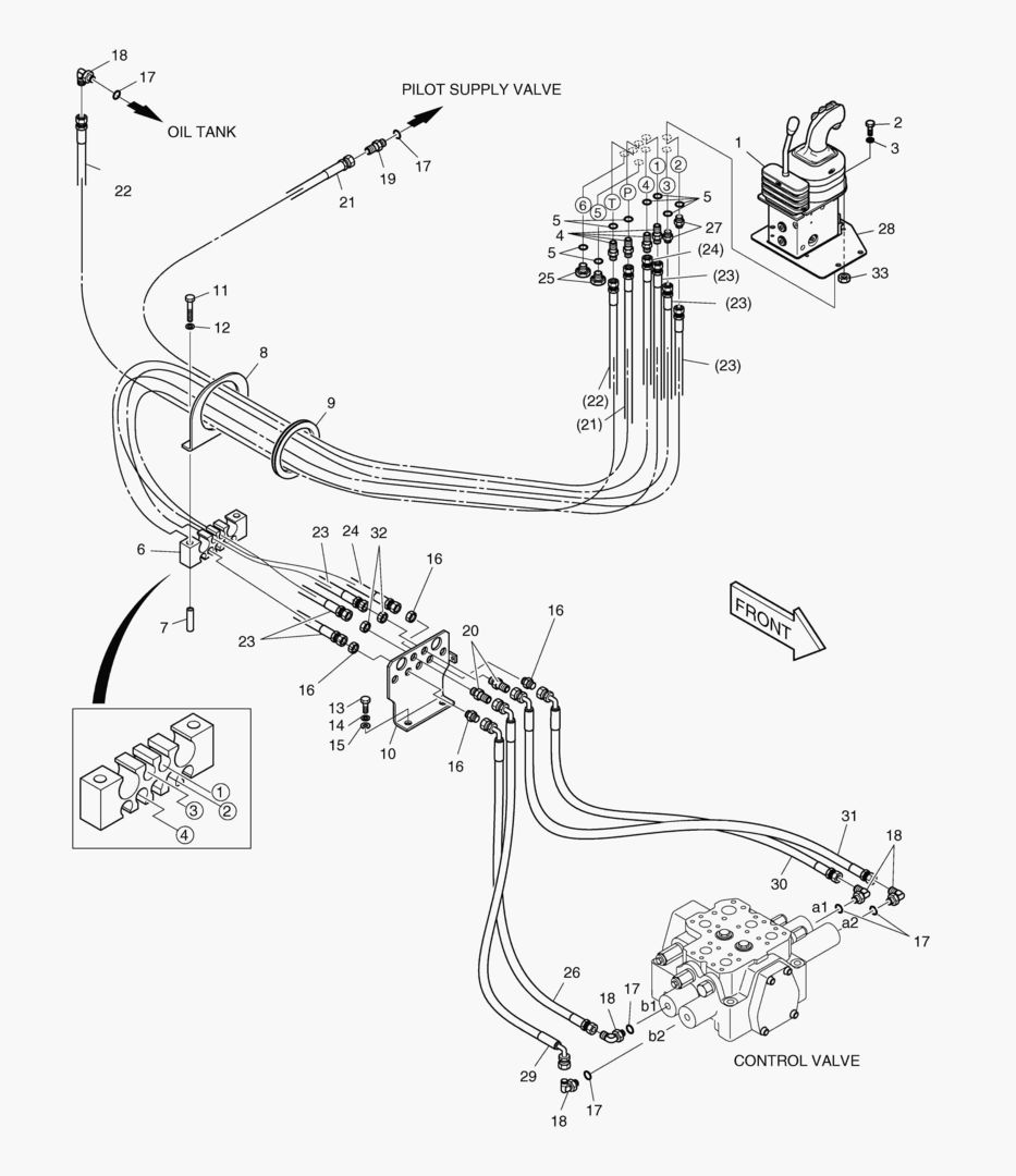 ТРУБОПРОВОД СЕРВОУПРАВЛЕНИЯ (РЫЧАГ ПЕРЕКЛЮЧЕНИЯ ПЕРЕДАЧИ - 2 КАТУШКИ)