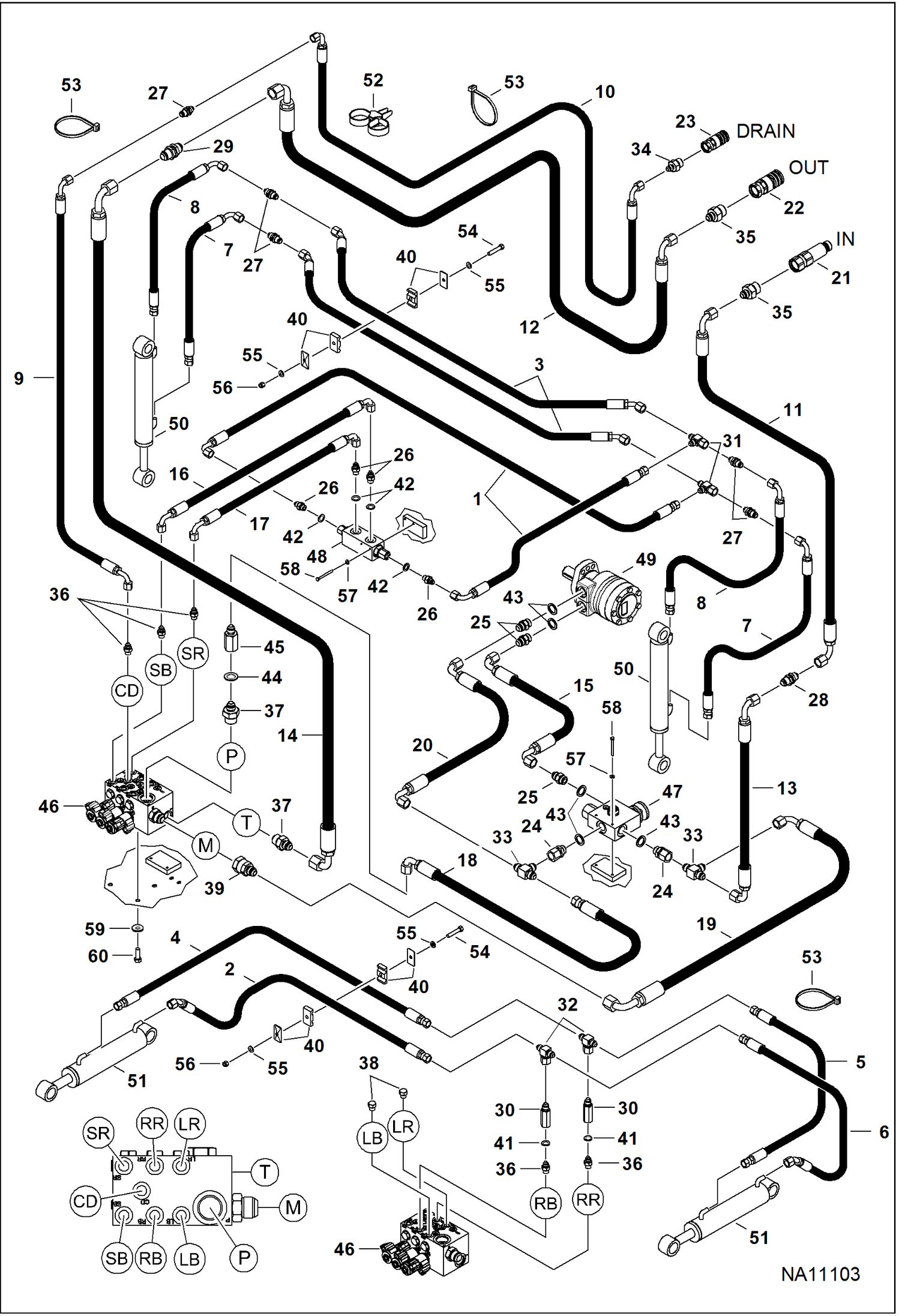 УСТРОЙСТВО ДЛЯ ОЧИСТКИ ПЕСКА (СХЕМА ГИДРАВЛИЧЕСКОЙ СИСТЕМЫ) (СЕРИЙНЫЙ НОМЕР B3YZ11001 - B3YZ)
