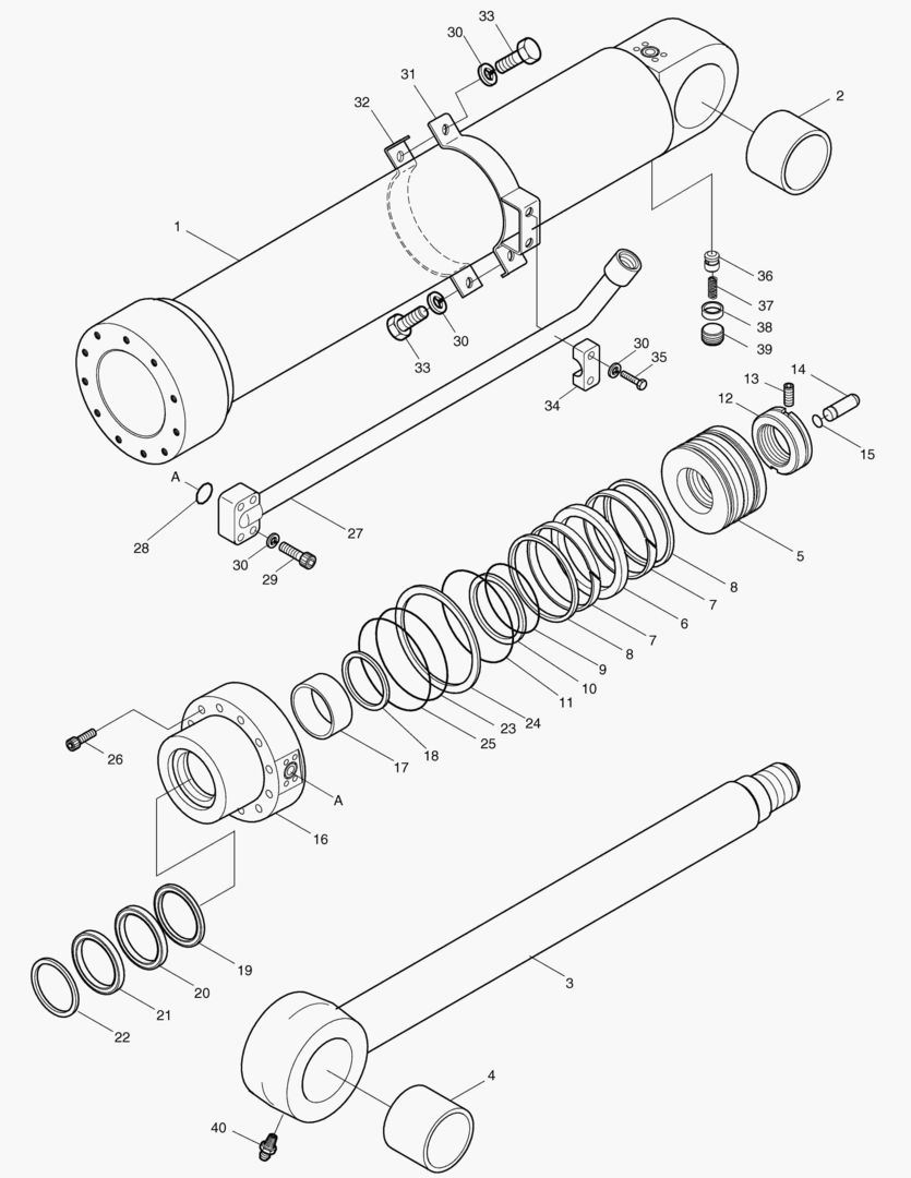 ЦИЛИНДР РУКОЯТИ-РУКОЯТЬ 2.5 м. 3 м