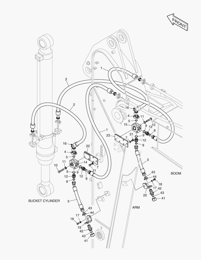 ГИДРОСИСТЕМА РУКОЯТИ - РУКОЯТЬ 2.4 м(ГРЕЙФЕРНЫЙ КОВШ)