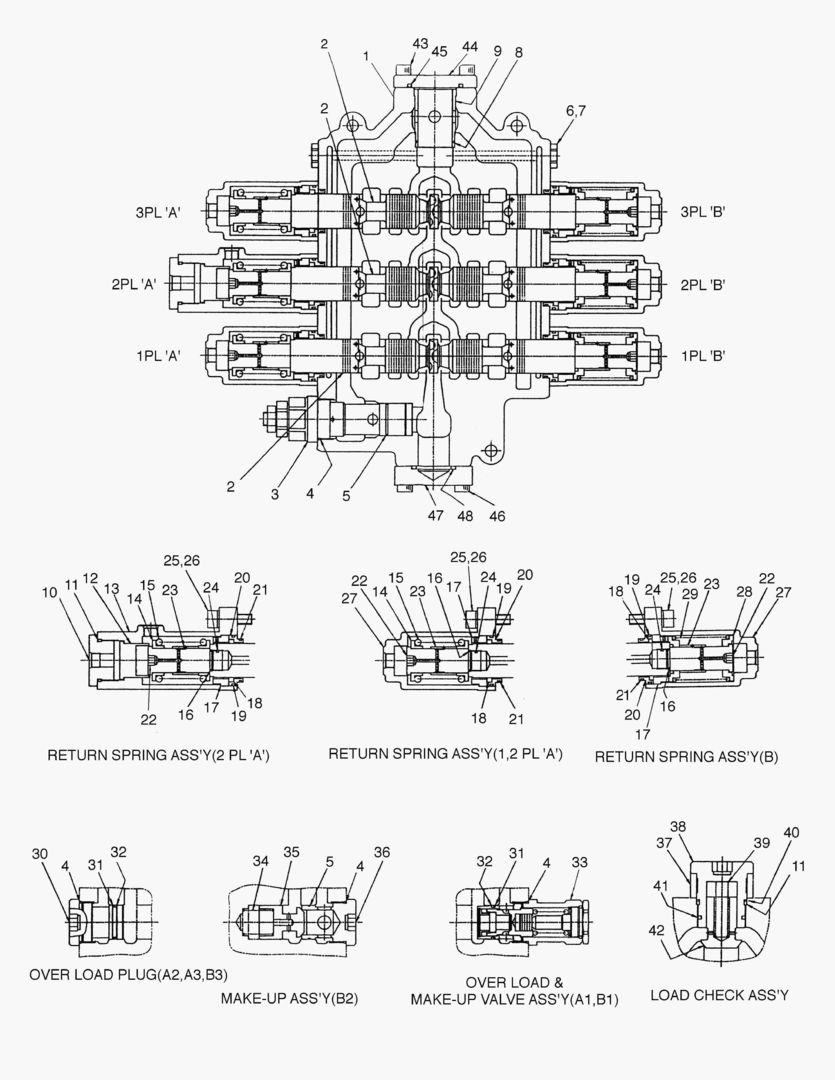 3420 CONTROL VALVE-3 SPOOL [2001~2041]