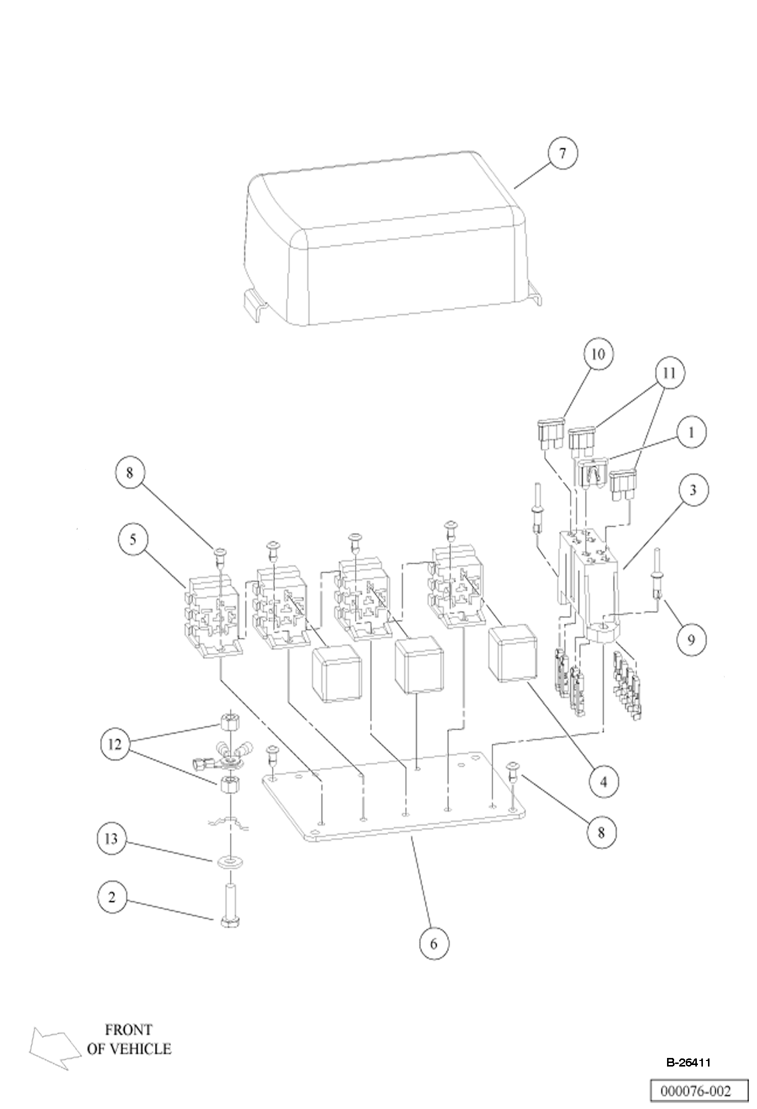 ЯЩИК С ЭЛЕКТРИЧЕСКИМИ ДЕТАЛЯМИ ТРАНСПОРТНОГО СРЕДСТВА С ДИЗЕЛЬНЫМ ДВИГАТЕЛЕМ