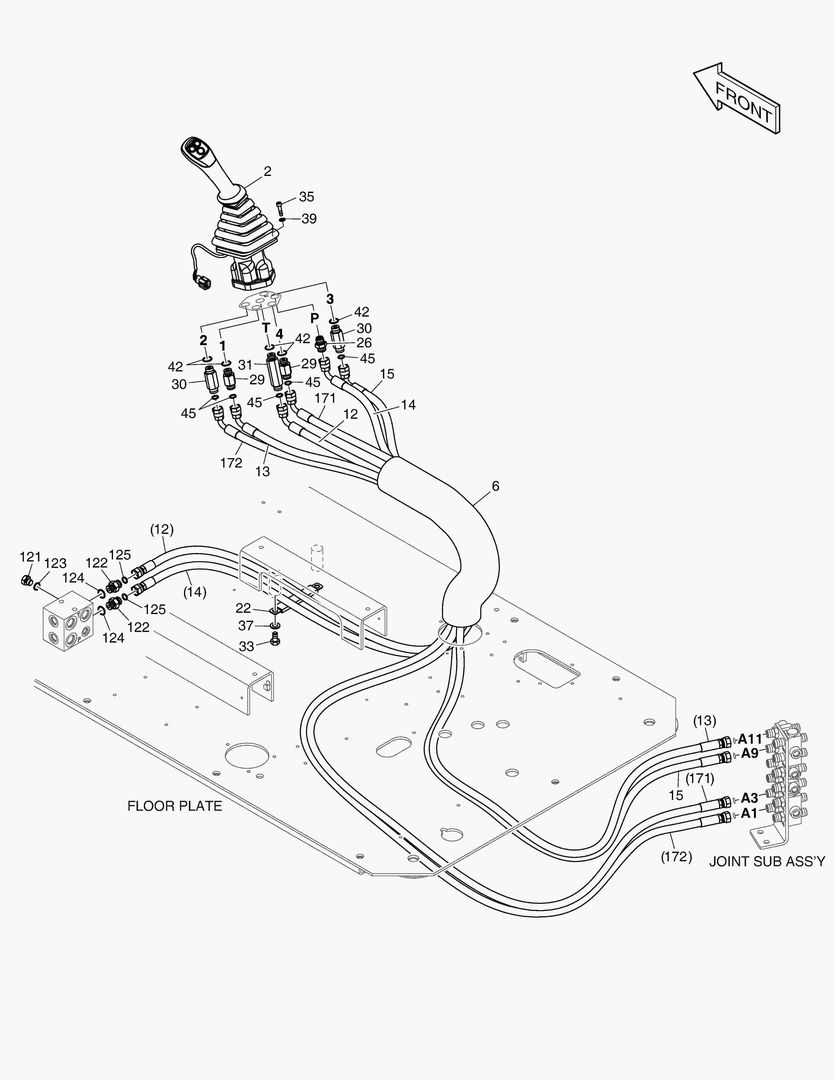 1410 PILOT PIPING(9) - JOYSTICK(R.H)