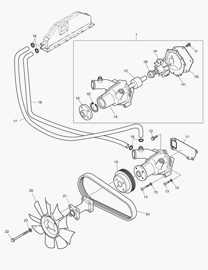 012 WATER PUMP & COOLING FAN