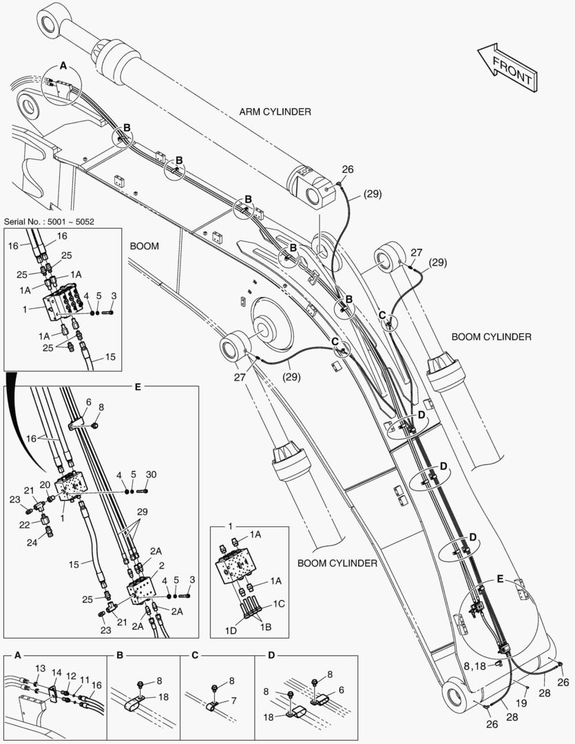 6680 LUBRICATION PIPING - BOOM 6.65m [5001~5084]
