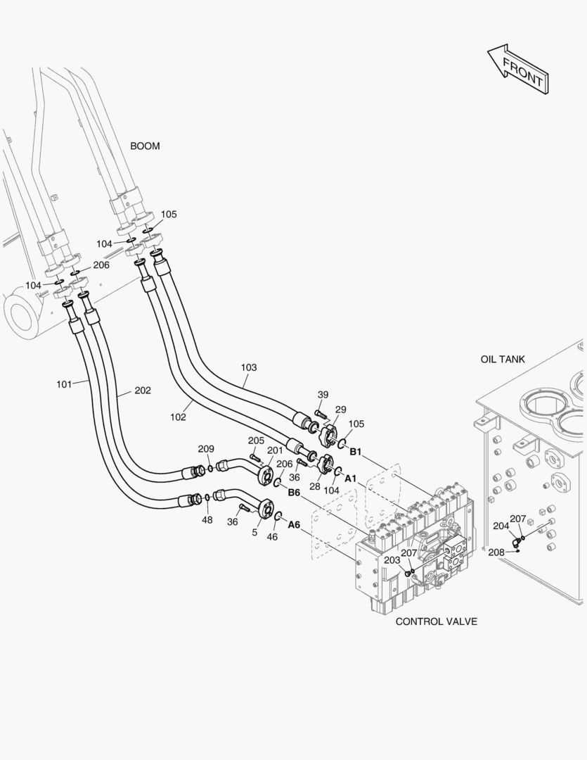 1320 MAIN PIPING(3) - ARM & BUCKET