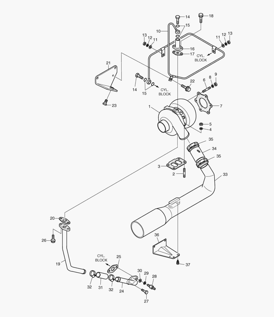 070 TURBO CHARGER & OIL PIPE