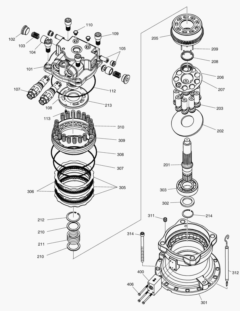 ГИДРОМОТОР ПОВОРОТА ПЛАТФОРМЫ