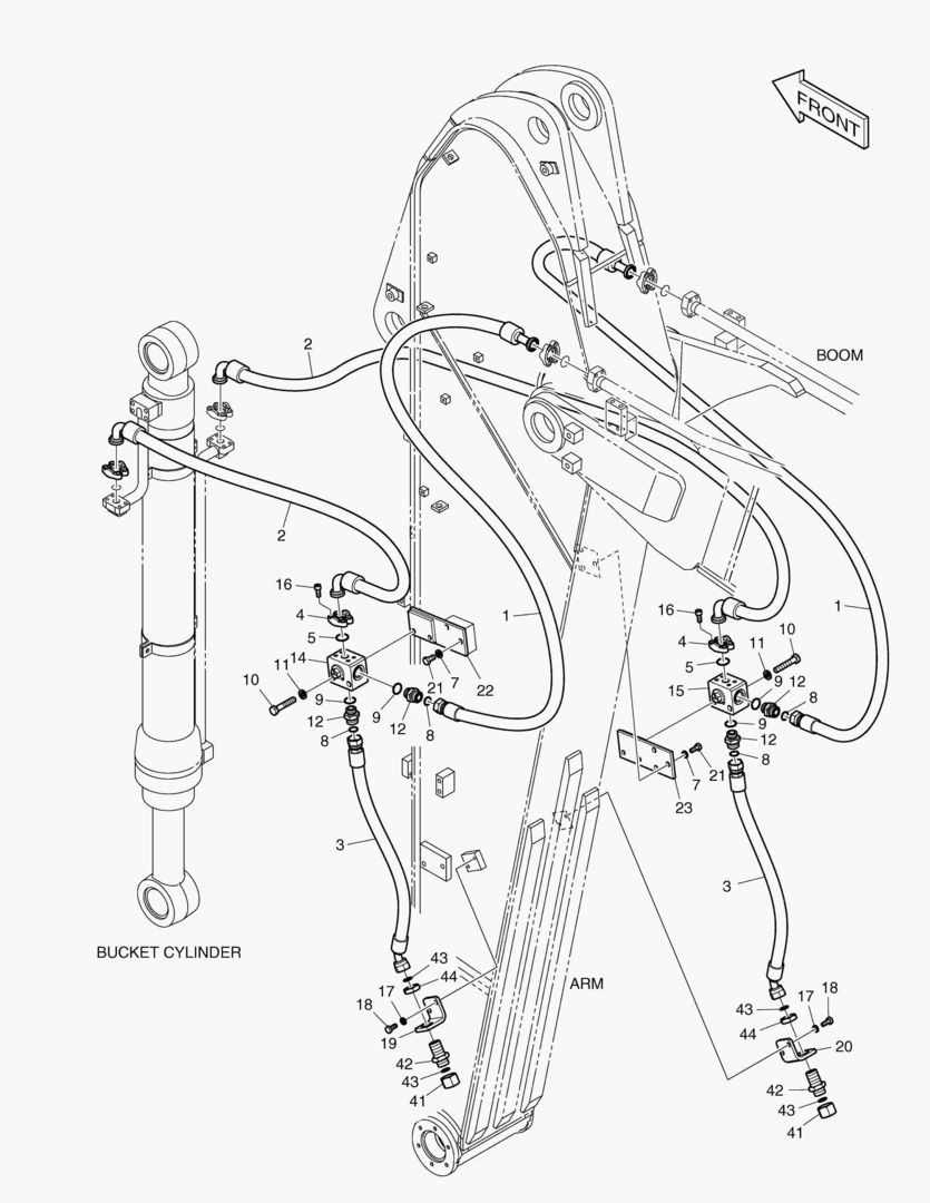 ГИДРОСИСТЕМА РУКОЯТИ - РУКОЯТЬ 2.75 м (ГРЕЙФЕРНЫЙ КОВШ)