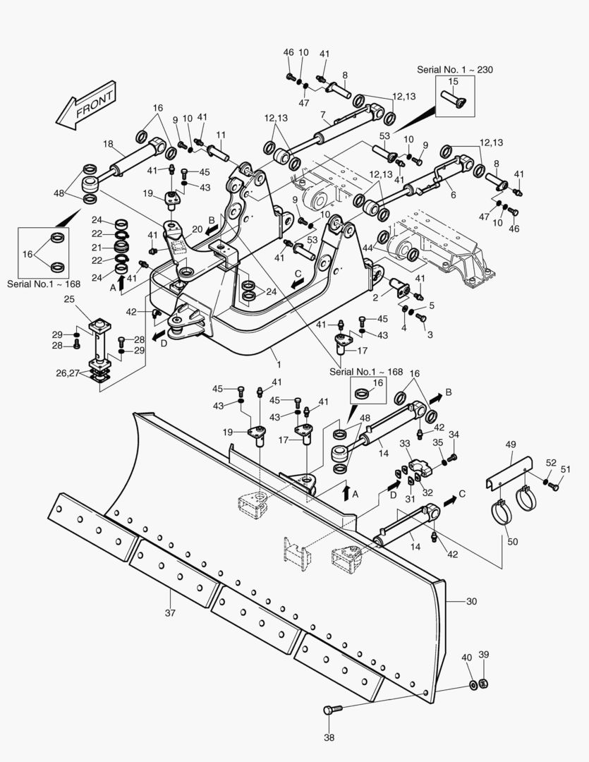 ПЕРЕДНЯЯ ЧАТЬ В СБОРЕ-2704 мм(ЭКСПОРТИРУЕМОЕ ОБОРУДОВАНИЕ)
