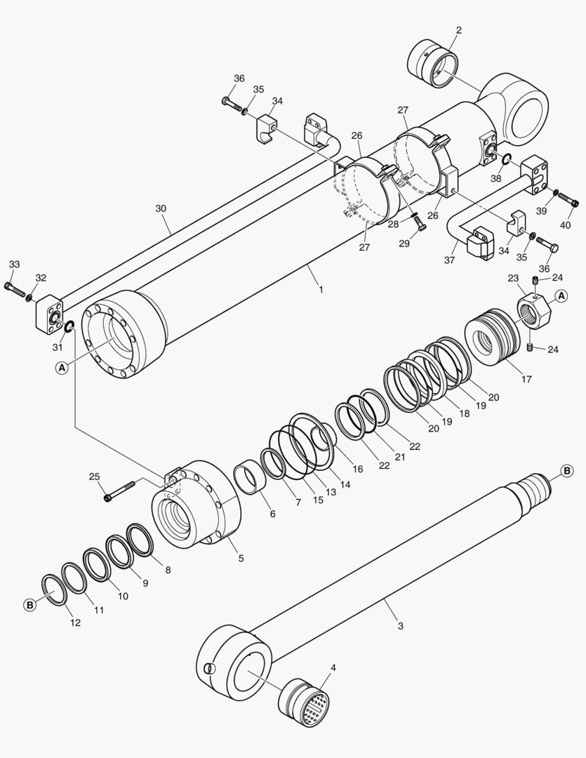4300 BUCKET CYLINDER - ARM 3.5m [17130~18443]